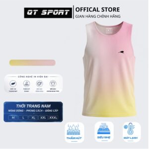 ÁO TANKTOP IN CHUYỂN NHIỆT PHỐI MÀU GRADIENT HỒNG TRĂNG VÀNG