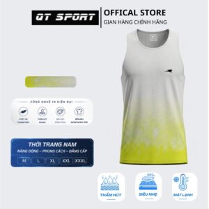 ÁO TANKTOP IN CHUYỂN NHIỆT GRADIENT LOANG MÀU TRẮNG VÀNG CHANH