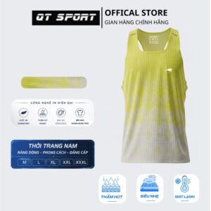 ÁO TANKTOP IN CHUYỂN NHIỆT GRADIENT LOANG MÀU VÀNG CHANH TRẮNG